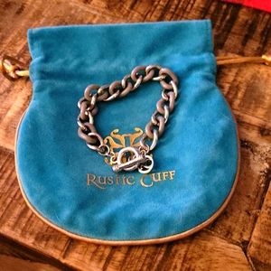 💍Rustic Cuff Clasp Bracelet - grey and silver braid pattern. NWOT